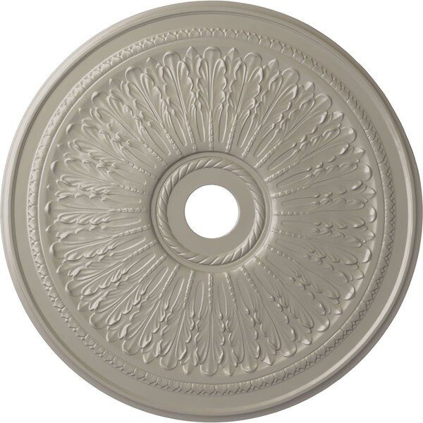Ekena Millwork Oakleaf Ceiling Medallion (Fits Canopies up to 6 1/4"), 29 1/8"OD x 3 5/8"ID x 1"P, Pearl White CM29OAPWS - main